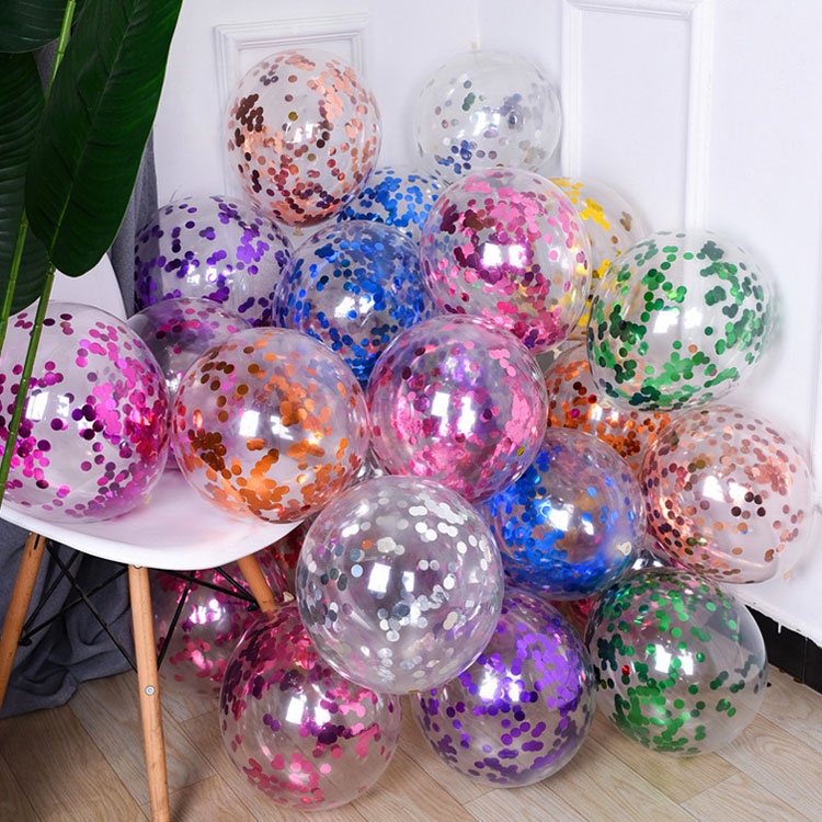 12 düymlük sequins lateks şarlar