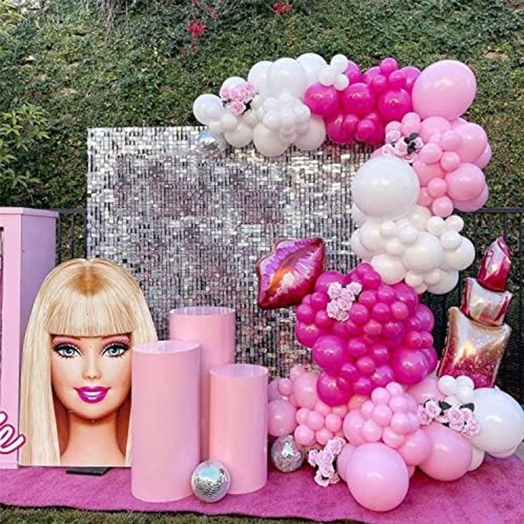 Barbie Çəhrayı Mövzu Balon Zəncirli Arch Dəsti