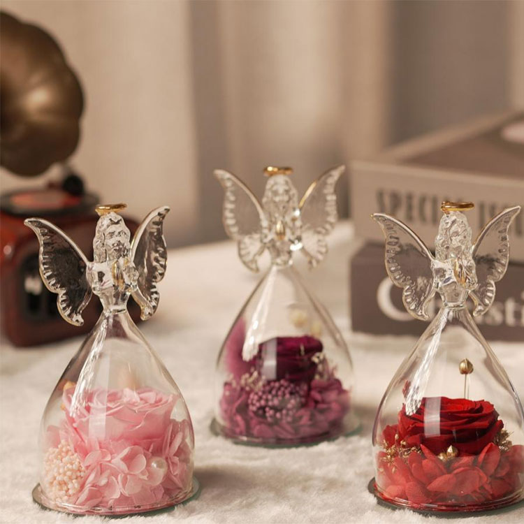 Şüşə Angel Qoruması Gül Hədiyyəsi