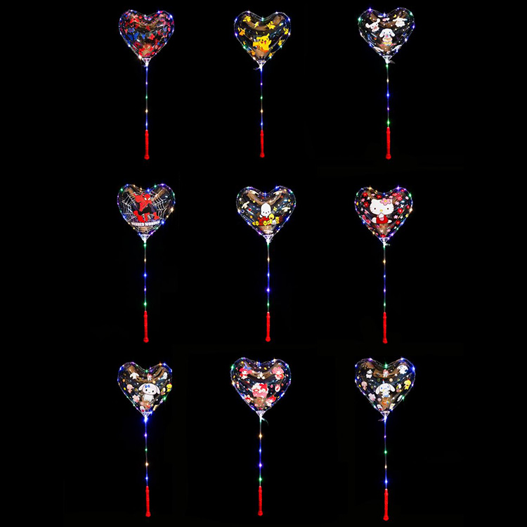 Ürək formalı çap bobo balonları