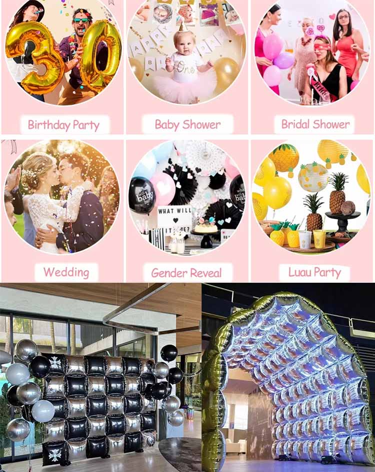 Double Sided Background Wall Foil Balloons application
