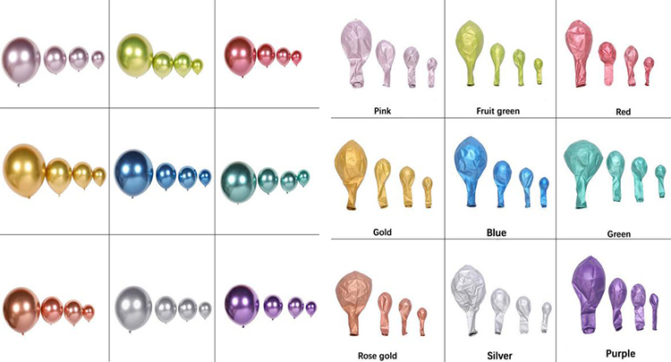 Chrome Metallic Latex Party Balloons discount