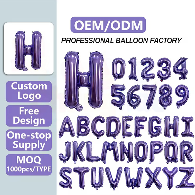 Bənövşəyi Hərf Nömrəsi Folqa Balonu