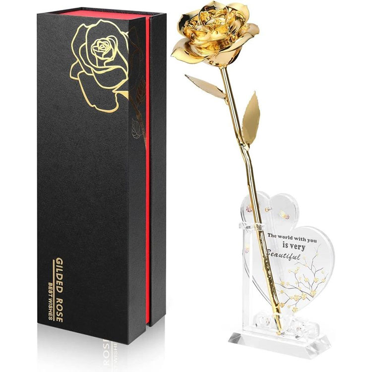 24k Qızıla Batırılmış Əsl Gül